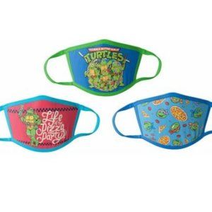TMNT Kids Cloth Face Masks 3 Pack Cotton Washable Teenage Mutant Ninja T…